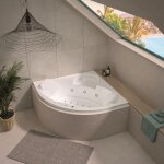 Kinedo - baignoire balneo angle - avantage - 140 x 140 cm - fabrication fran�aise - sans tablier