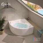 Kinedo - baignoire balneo angle - avantage - 140 x 140 cm - fabrication fran�aise - avec tablier