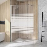 Paroi de douche fixe kinedo supra solo verre sérigraphié et profilé blanc - 70 cm Paroi de douche fixe kinedo supra solo verre sérigraphié et profilé blanc - 70 cm