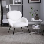 Chaises de loisirs modernes, fauteuil, chaise, velours, pieds en m�tal, rembourr�, blanc