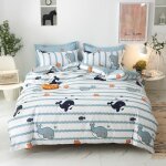 Kinsi - housse de couette 155x220cm + 2 taies d'oreiller 80x80cm, pour deux personnes