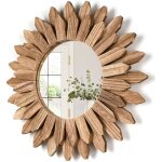 Kinsi - miroir mural en bois, la chambre et le salon, cadeaux pour dcoration murale, miroir mural rond ...
