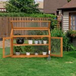 Frankystar - kinto - mini serre 90x70x37 cm pour int�rieur et ext�rieur porte - plantes en bois d'�pic�a ...