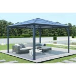 Cazeboo - kiosque de jardin aluminium grace 3, 5x3, 5m gris anthracite