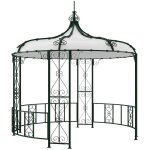 Kiosque de jardin en m�tal fa�on fer forg� d300 x h305 cm - vert - tilcara