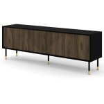 Bestmobilier - kirua - meuble tv - 180 cm - noir / bois