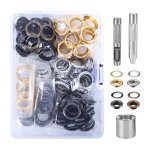 Kit de 100 ?illets de 16 mm - outils et ?illets métalliques pour réparation de bâches, tentes (bronze, ... Kit de 100 ?illets de 16 mm - outils et ?illets métalliques pour réparation de bâches, tentes (bronze, ...