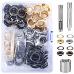 Kit de 100 ?illets de 16 mm - outils et ?illets métalliques pour réparation de bâches, tentes (bronze, ... Kit de 100 ?illets de 16 mm - outils et ?illets métalliques pour réparation de bâches, tentes (bronze, ...
