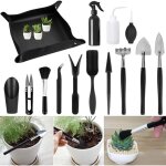 Kit 13 mini - outils + tapis 100�100 cm, succulentes / bonsa�, int�rieur / ext�rieur.