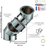 Poujoulat - kit 2 coudes à 45 degrés + 10 cm inox - galva diamètre 150 Poujoulat - kit 2 coudes à 45 degrés + 10 cm inox - galva diamètre 150