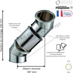 Poujoulat - kit 2 coudes à 45 degrés + 25 cm inox - galva diamètre 230 Poujoulat - kit 2 coudes à 45 degrés + 25 cm inox - galva diamètre 230