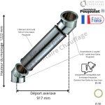 Poujoulat - kit 2 coudes à 45 degrés + 95 cm inox - galva diamètre 150 Poujoulat - kit 2 coudes à 45 degrés + 95 cm inox - galva diamètre 150