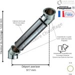 Poujoulat - kit 2 coudes à 45 degrés + 95 cm inox - galva diamètre 230 Poujoulat - kit 2 coudes à 45 degrés + 95 cm inox - galva diamètre 230