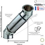 Poujoulat - kit 2 coudes à 45 degrés + 45 cm inox - galva diamètre 150 Poujoulat - kit 2 coudes à 45 degrés + 45 cm inox - galva diamètre 150