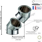 Poujoulat - kit 2 coudes à 45 degrés inox - galva diamètre 150 Poujoulat - kit 2 coudes à 45 degrés inox - galva diamètre 150