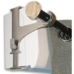 Kit de 2 supports couleur nickel givr� pour tringle � rideaux sans per�age ? fixation sp�ciale coffre ...