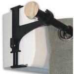 Kit de 2 supports noirs pour tringle � rideaux sans per�age ? fixation sp�ciale coffre de volet roulant ...