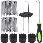 Kit de 201 agrafes pour piquets de jardin, 100 agrafes de paysage en forme de u de 15. 2 cm, couverture ...