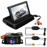 Kit 4. 3&prime camra recul cran lcd moniteur ir vue arriere pliable sans fils auto