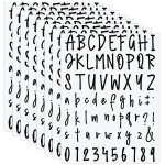 Kit de 8 feuilles de lettres et de chiffres en vinyle auto - adhsif, autocollants de lettres et de chiffres, ...