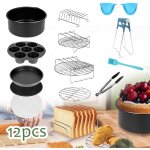 Kit d'accessoires pour friteuse à air Électrique en acier inoxydable 12pcs 7 pouces Kit d'accessoires pour friteuse à air Électrique en acier inoxydable 12pcs 7 pouces