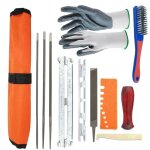 Kit d'afftage de chane de trononneuse 12 pices avec lime ronde 4 / 4, 8 / 5, 5 mm, lime plate, guide ...