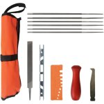 Kit d'afftage pour trononneuse, avec 6 limes rondes, 6? flat file, depth gauge, wooden handle, file ...