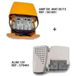 Kit amplificateur de mat 3e / 1s + alimentation 12v televes 567810