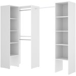 Pegane - kit armoire dressing d'angle en bois mélaminé coloris blanc - longueur 226 x profondeur 79 x ... Pegane - kit armoire dressing d'angle en bois mélaminé coloris blanc - longueur 226 x profondeur 79 x ...