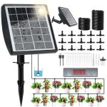 Kit d'arrosage solaire goutte  goutte, systme d'irrigation goutte  goutte avec minuterie et tuyau ...
