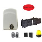 Kit - automatisme de portail coulissant - moteur 24v - sans batterie - systeme a cremaillere - 600kg ...