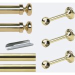 Boulet - kit de tringle  rideaux laiton poli verni 300cm diam. 20mm embout regency - fixation mur