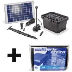 Kit bassin complet 750l max, avec liner et pompe solaire 600l - 10w filtre immerg�
