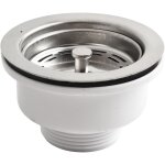 Kit de bonde d'�vier de cuisine, 90 mm, bride en acier inoxydable avec panier amovible pour �viter l'encrassem ...