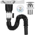 [jamais utilis]kit de bonde de lavabo, siphon lavabo avec pop - up bouchon de vidange de filtre et tuyau ...