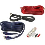 Kit cable rca + cable alim 20mm2 + porte fusible + fusible + cosses