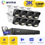 Kit camra de surveillance extrieur nvr avec 8 camras smart dual light vision nocturne dtection de ...