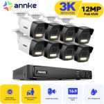 Kit camra de surveillance extrieur nvr avec 8 camras smart dual light vision nocturne dtection de ...