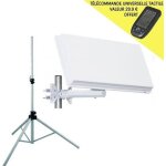 Kit camping car - selfsat - h30d - parabole plate - tr�pied aluminium - t�l�commande universelle