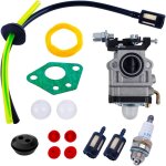 Kit carburateur pour tondeuse � gazon 52cc, 49cc, 43cc avec joint, tuyau, bougie d'allumage et filtre ...