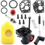 Kit carburateur pour tondeuse  gazon briggs & stratton 499809 498809a 494406 et filtre  air 698369, ...
