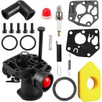 Kit carburateur pour tondeuse � gazon briggs & stratton 499809 498809a 494406 et filtre � air 698369 ...