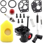 Kit carburateur pour tondeuse � gazon briggs & stratton 499809 498809a 494406 et filtre � air 698369 ...