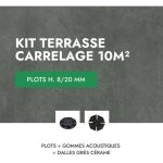 Art - garden - kit carrelage terrasse 10m - aspect ciment 60x60 cm - modle glocal sugar mirage - 8 ...