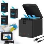 Kit chargeur pour gopro hero 12 11 10 9 black - batterie et chargeur de remplacement - compatible tous ...