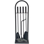 Kit de chemin�e, noir, 4 pi�ces, 23 x 68 cm