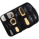 Kit de cirage pour chaussures en cuir lisse avec brosses brillantes et brosse en daim - protection trs ...