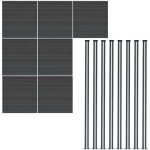 Kit cl�ture 7 panneaux composite plastique gris 9 lames � embo�ter 185 cm h x 1218cm l & 8 poteaux en ...
