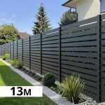 Kit cl�ture ajour�e aluminium olinda anthracite 12, 85x1, 8m - lames ajour�es 21x100x1780 mm - brise ...