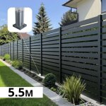 Kit cl�ture ajour�e aluminium olinda anthracite 5, 5x1, 8m poteaux sur platines - dimension des lames ...